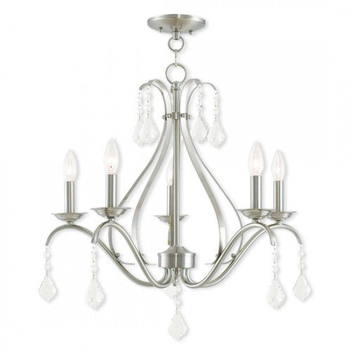 Antique Hardware 5 Light Brushed Nickel Chandelier Chandelier