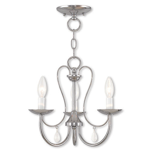 Antique Hardware 3 Light Polished Chrome Chandelier Chandelier