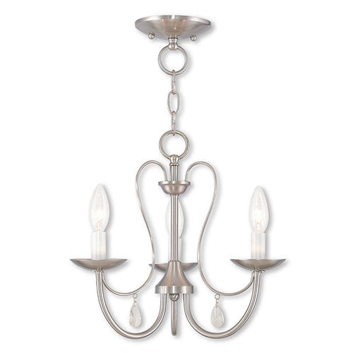 Antique Hardware 3 Light Brushed Nickel Chandelier Chandelier