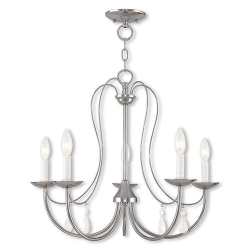 Antique Hardware 5 Light Polished Chrome Chandelier Chandelier