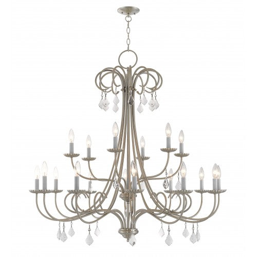 Antique Hardware 18 Light Brushed Nickel Foyer Chandelier Chandelier