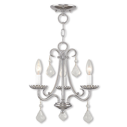 Antique Hardware 3 Light Polished Chrome Chandelier Chandelier