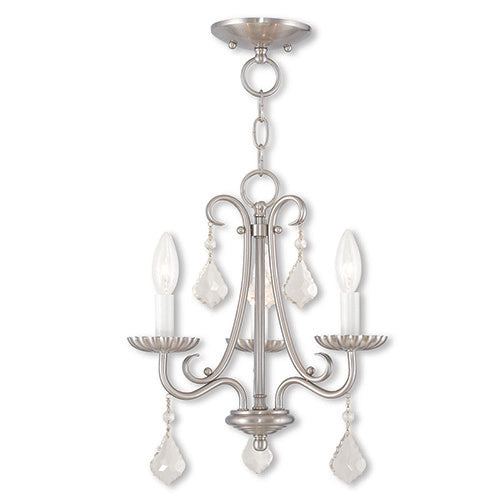 Antique Hardware 3 Light Brushed Nickel Chandelier Chandelier