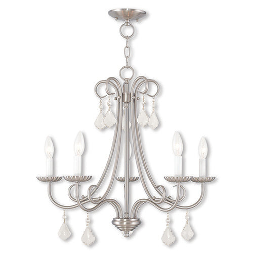 Antique Hardware 5 Light Brushed Nickel Chandelier Chandelier