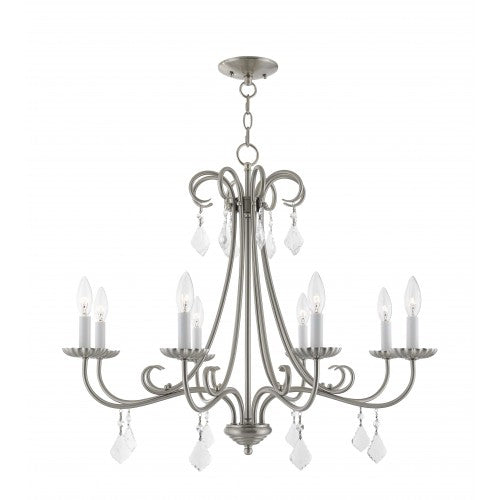 Antique Hardware 8 Light Brushed Nickel Chandelier Chandelier