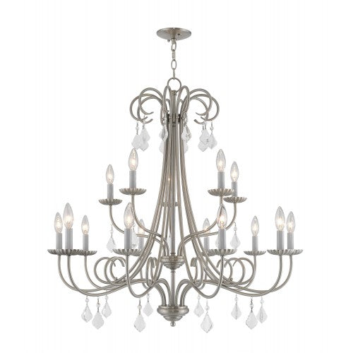 Antique Hardware 15 Light Brushed Nickel Foyer Chandelier Chandelier