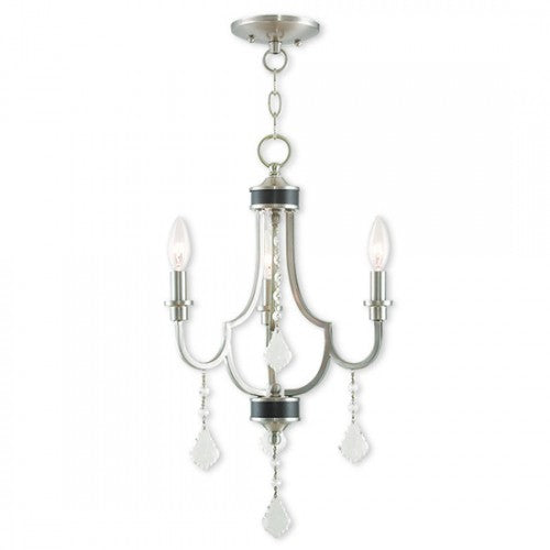 Antique Hardware 3 Light Brushed Nickel Chandelier Chandelier