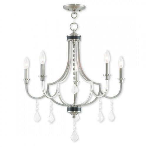 Antique Hardware 5 Light Brushed Nickel Chandelier Chandelier