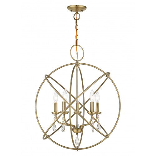 Antique Hardware 5 Light Antique Brass Chandelier Chandelier