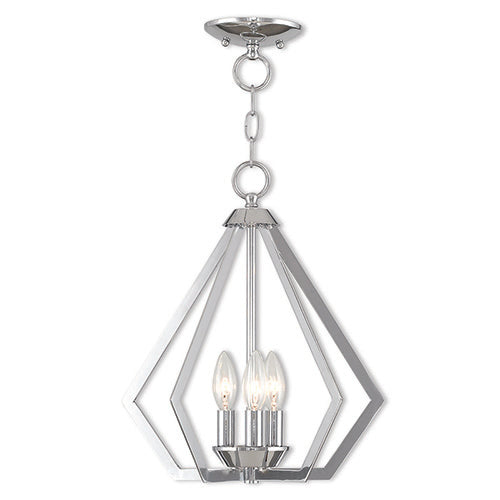 Antique Hardware 3 Light Polished Chrome Chandelier/Ceiling Mount Pendant