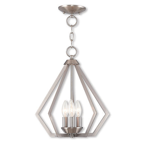 Antique Hardware 3 Light Brushed Nickel Chandelier/Ceiling Mount Pendant