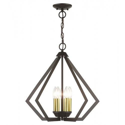 Antique Hardware 5 Light English Bronze Chandelier with Antique Brass Finish Accents Chandelier