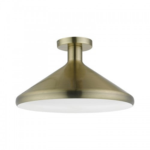 Antique Hardware 1 Light Antique Brass Semi-Flush Mount Semi Flush