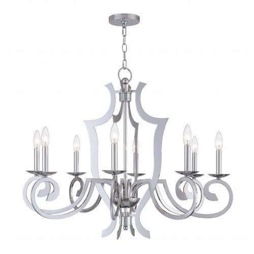 Antique Hardware 8 Light Polished Chrome Chandelier Chandelier