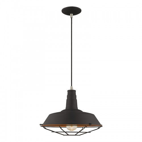 Antique Hardware 1 Light Black Single Pendant Pendant