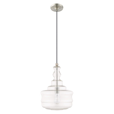 Antique Hardware 1 Light Brushed Nickel Single Pendant Pendant