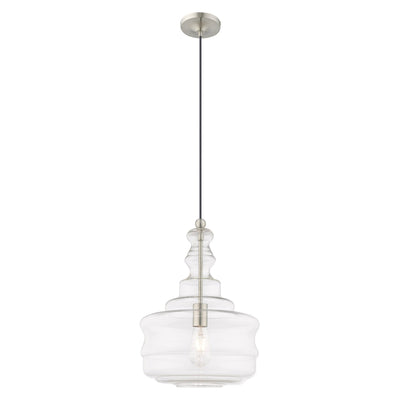 Antique Hardware 1 Light Brushed Nickel Single Pendant Pendant