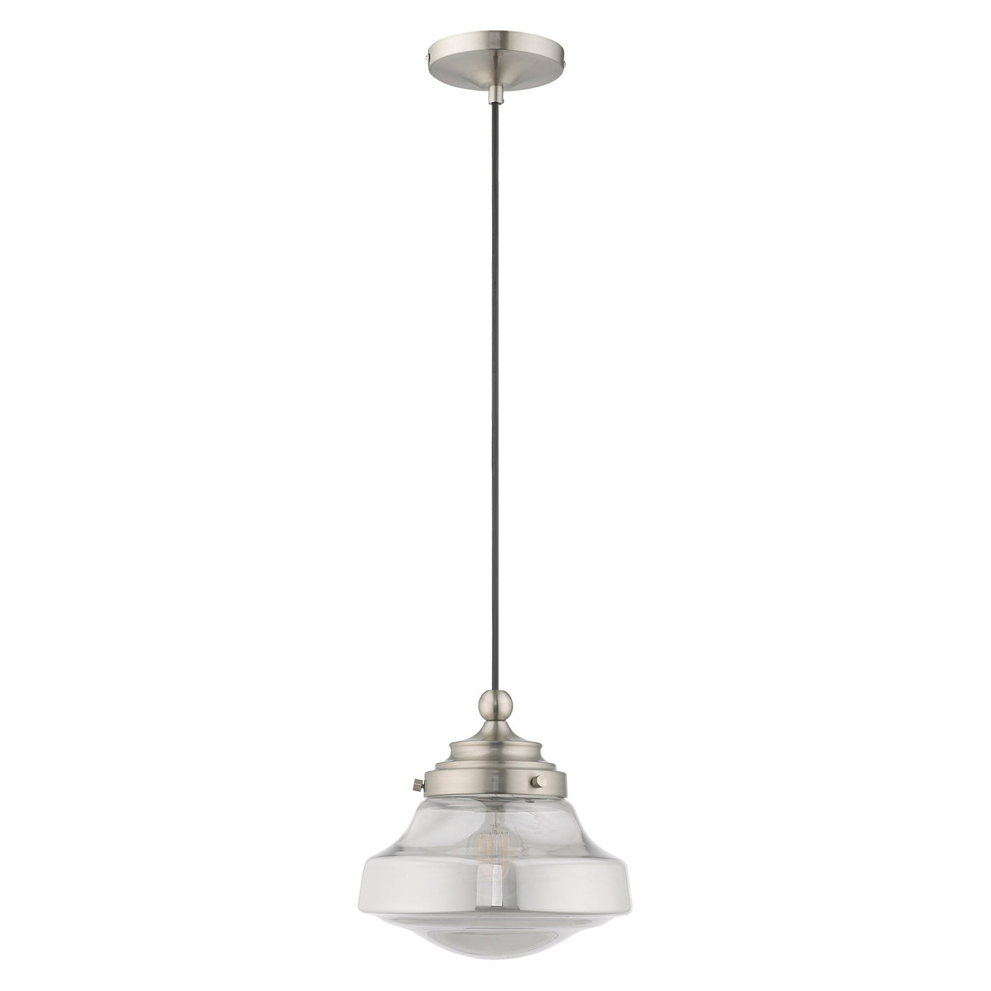 Antique Hardware 1 Light Brushed Nickel Single Pendant Pendant