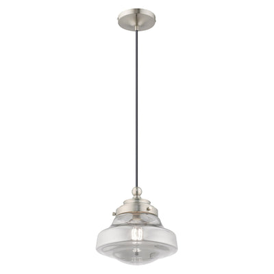 Antique Hardware 1 Light Brushed Nickel Single Pendant Pendant