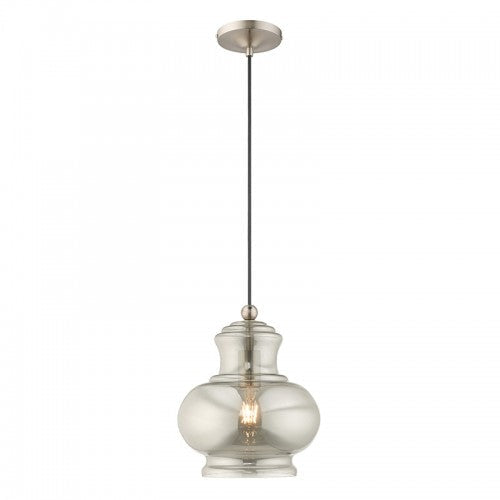 Antique Hardware 1 Light Brushed Nickel Single Pendant Pendant