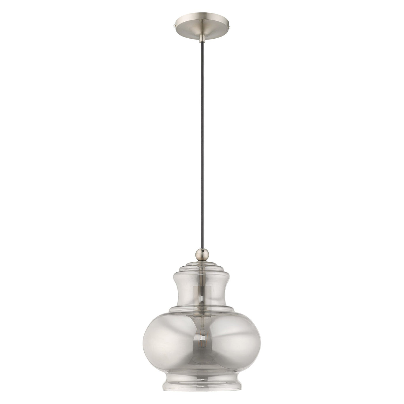 Antique Hardware 1 Light Brushed Nickel Single Pendant Pendant