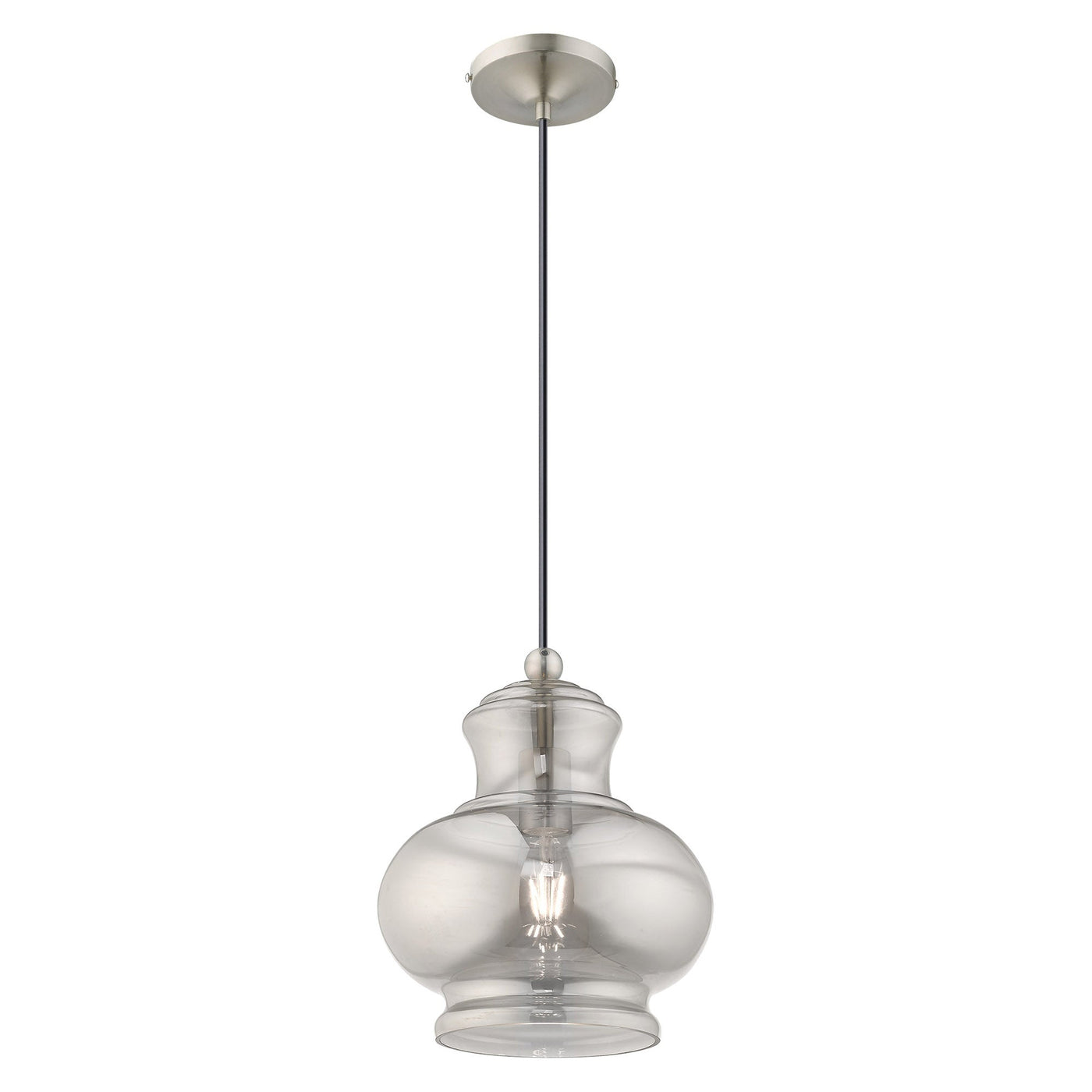 Antique Hardware 1 Light Brushed Nickel Single Pendant Pendant