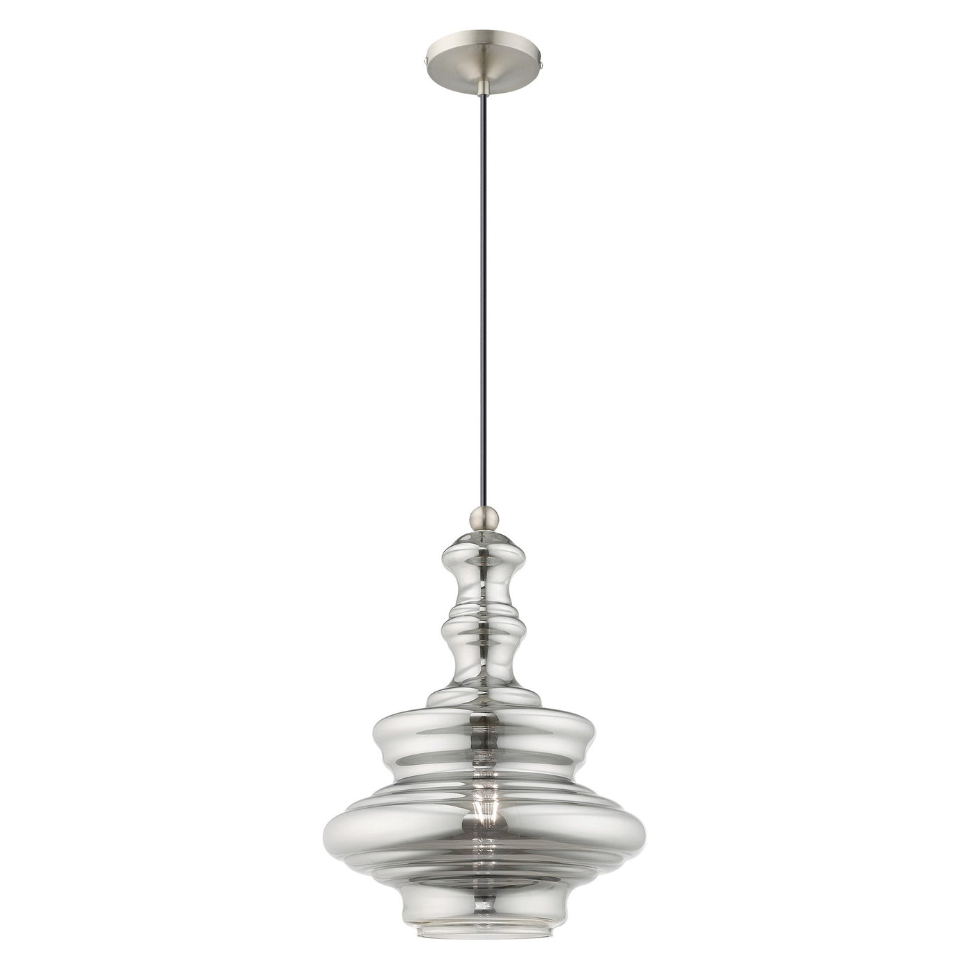 Antique Hardware 1 Light Brushed Nickel Single Pendant Pendant