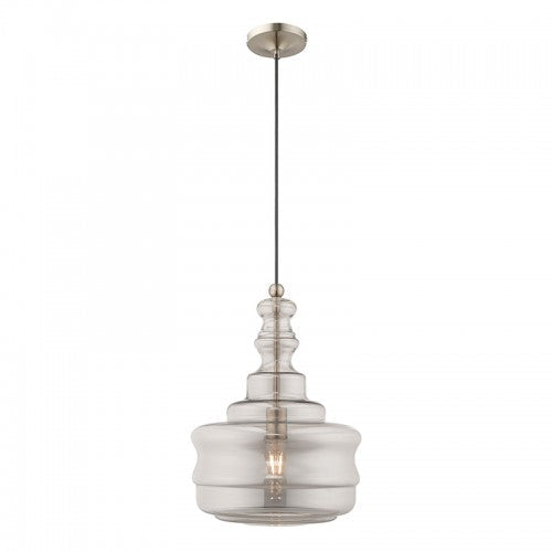 Antique Hardware 1 Light Brushed Nickel Single Pendant Pendant