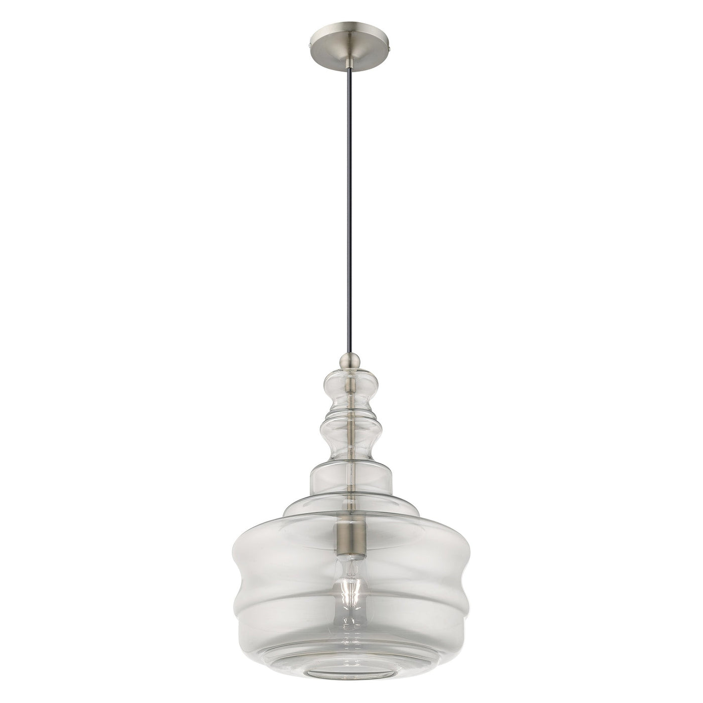 Antique Hardware 1 Light Brushed Nickel Single Pendant Pendant