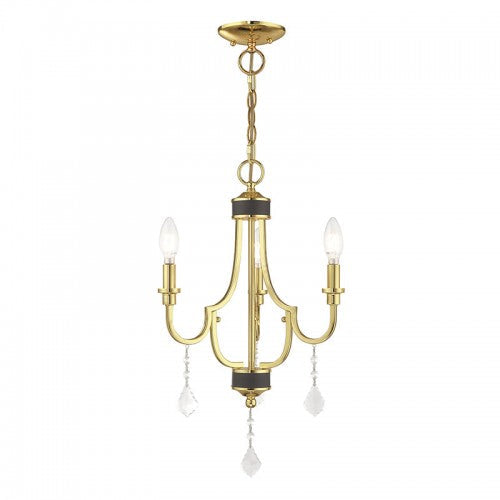 Antique Hardware 3 Light Polished Brass Chandelier Chandelier