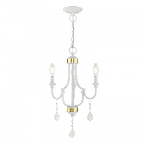 Antique Hardware 3 Light White Chandelier Chandelier