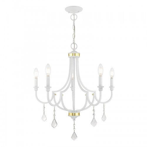 Antique Hardware 5 Light White Chandelier Chandelier