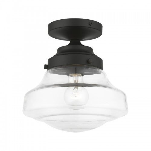 Antique Hardware 1 Light Black Semi-Flush Semi Flush