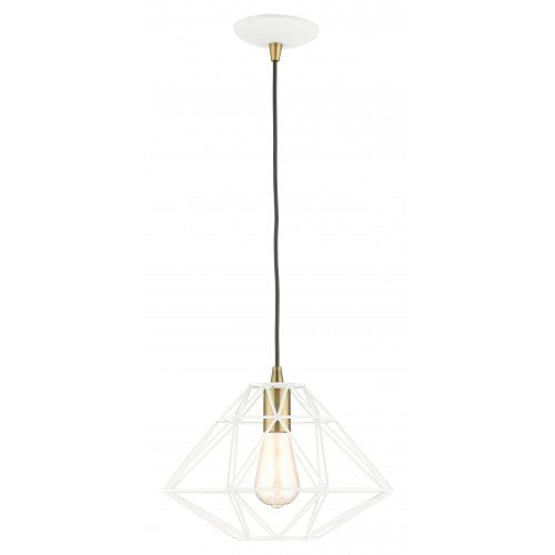 Antique Hardware 1 Light White Pendant Pendant