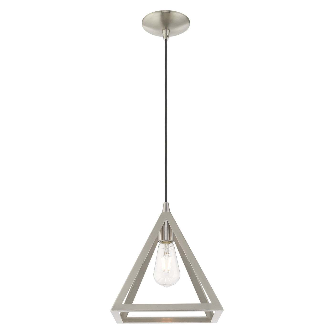 Antique Hardware 1 Light Brushed Nickel Single Pendant Pendant