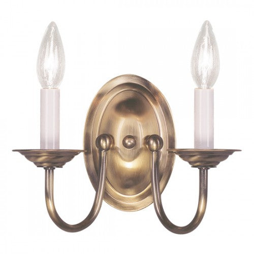 Antique Hardware 2 Light Antique Brass Wall Sconce Wall Sconce