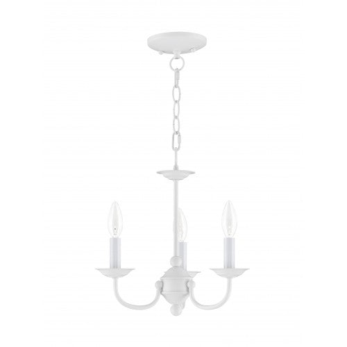 Antique Hardware 3 Light White Chandelier Chandelier