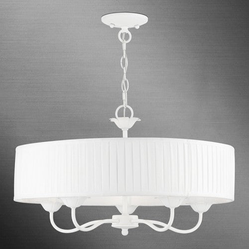 Antique Hardware 5 Light White Pendant Chandelier Chandelier