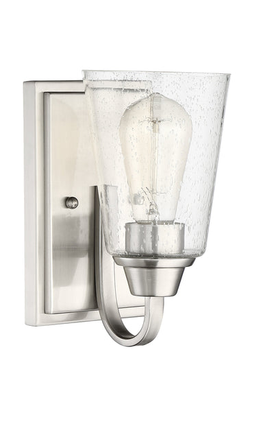 Antique Hardware Grace 1 Light Wall Sconce in Brushed Polished Nickel (Clear Seeded Glass) Wall Sconce