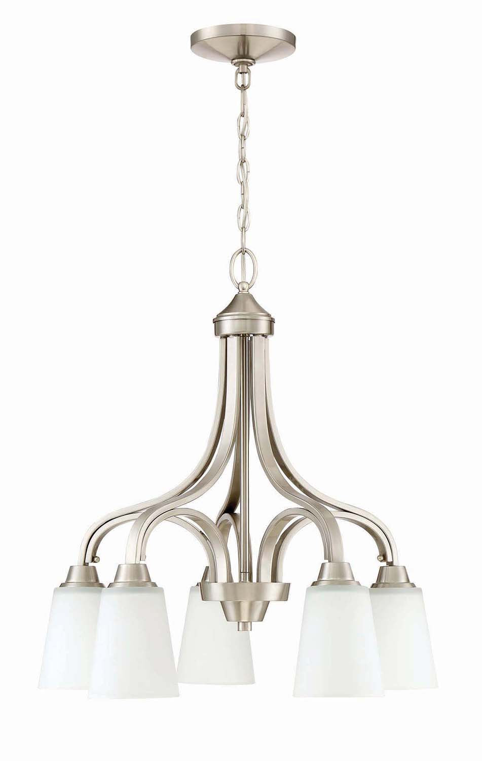 Antique Hardware Grace 5 Light Down Chandelier in Brushed Polished Nickel Chandelier