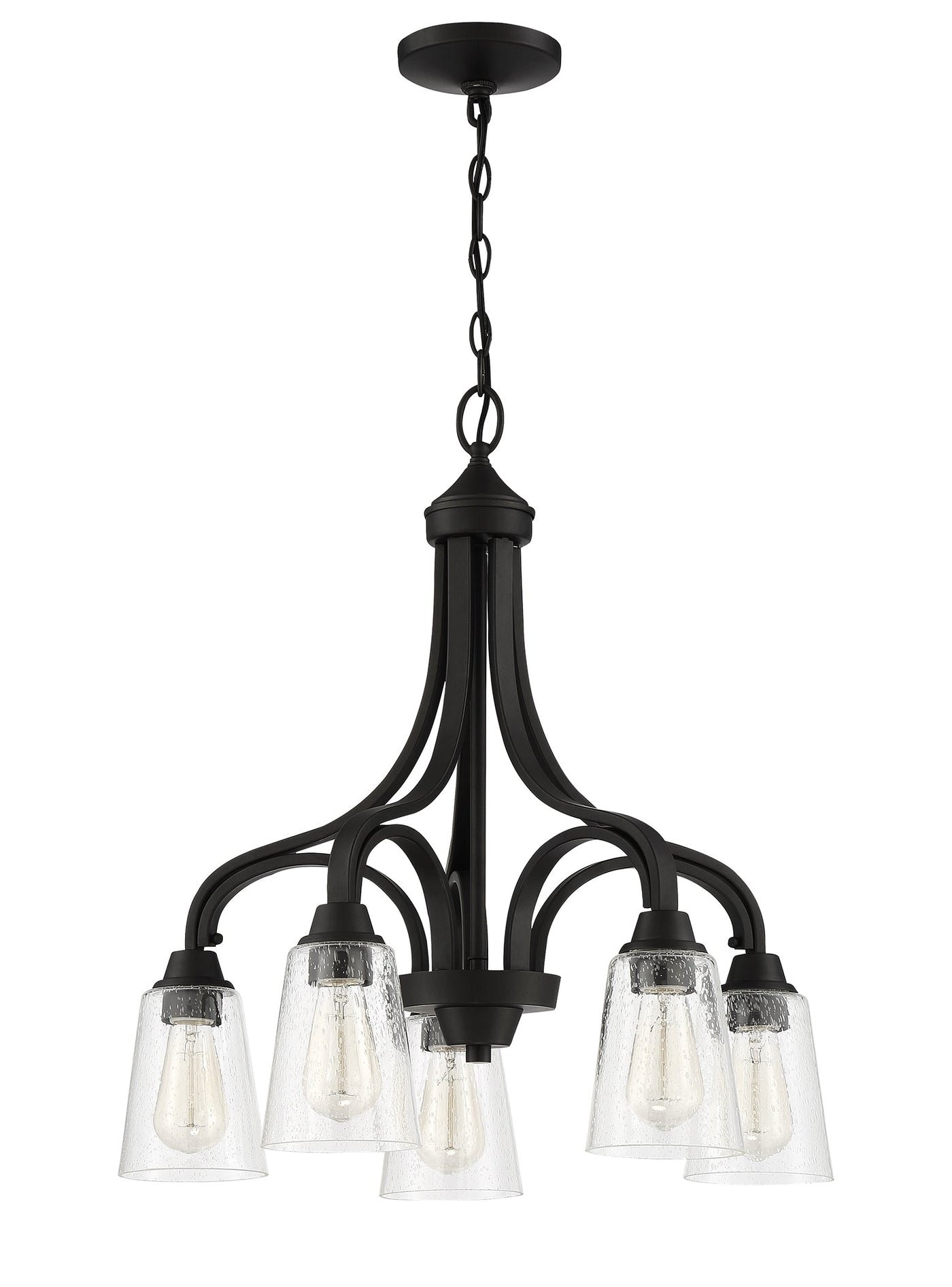 Antique Hardware Grace 5 Light Down Chandelier in Espresso (Clear Seeded Glass) Chandelier