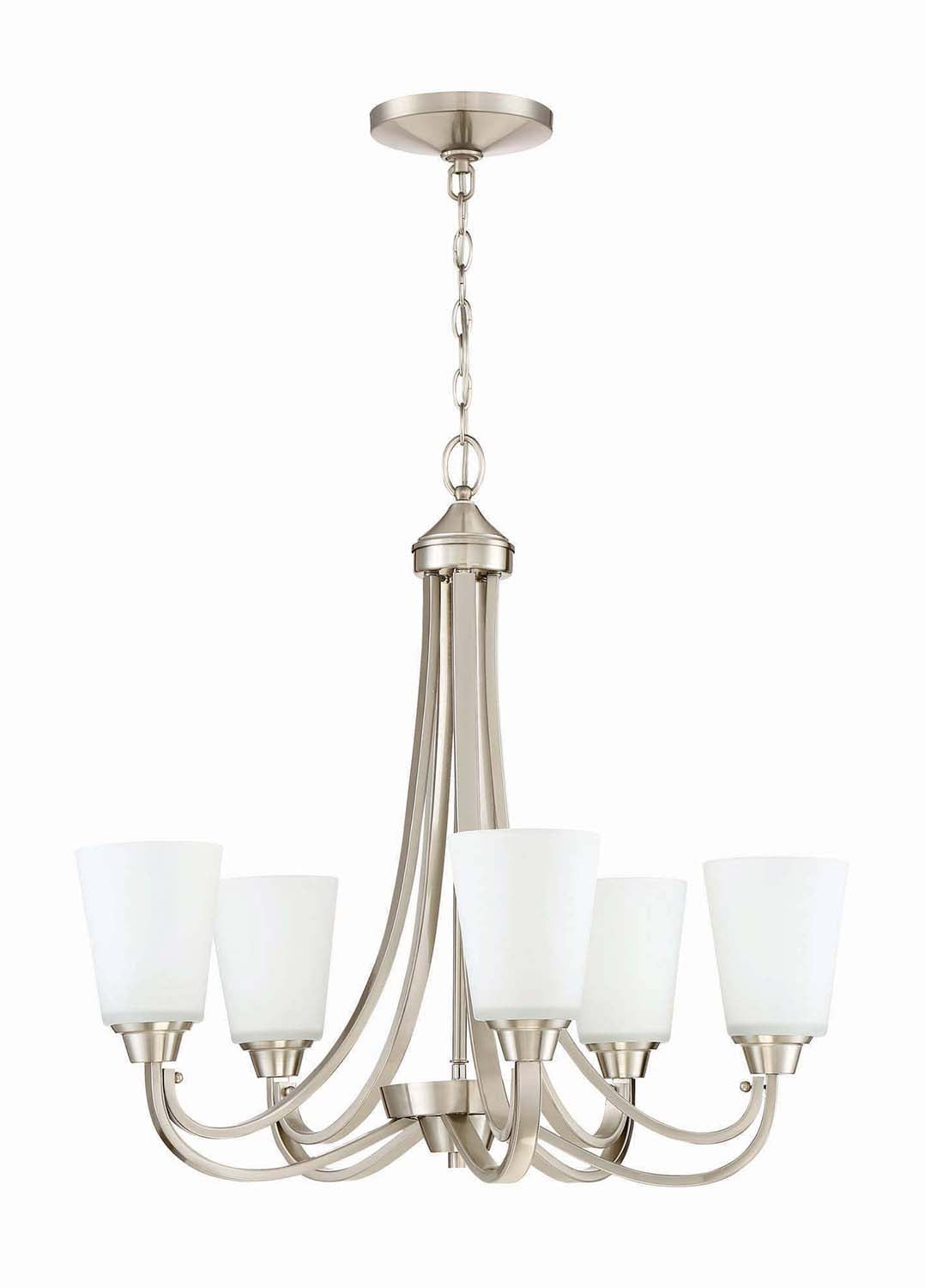 Antique Hardware Grace 5 Light Chandelier in Brushed Polished Nickel Chandelier