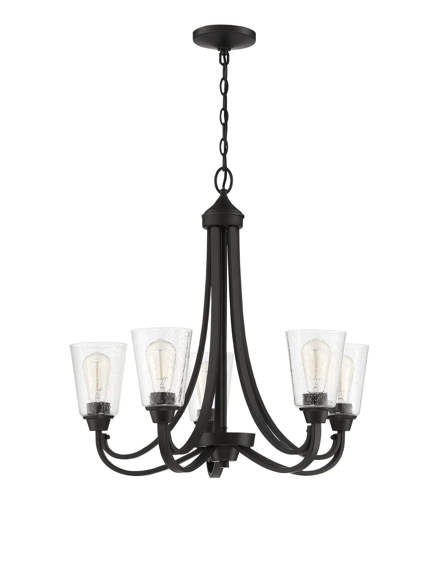 Antique Hardware Grace 5 Light Chandelier in Espresso (Clear Seeded Glass) Chandelier