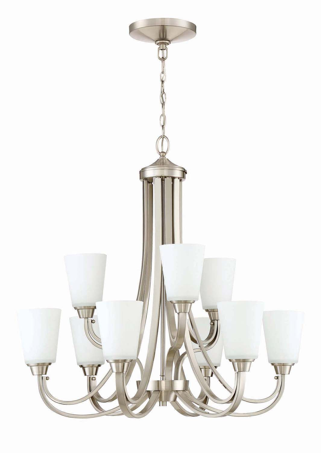 Antique Hardware Grace 9 Light Chandelier in Brushed Polished Nickel Chandelier