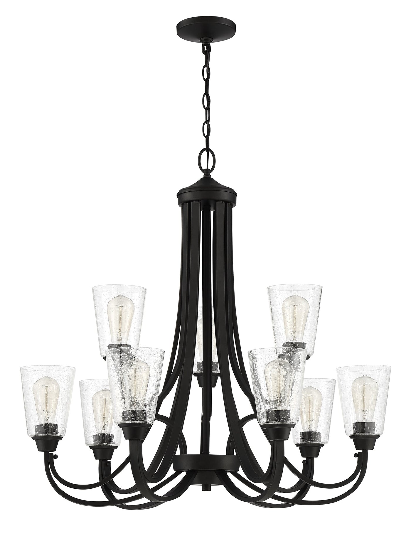 Antique Hardware Grace 9 Light Chandelier in Espresso (Clear Seeded Glass) Chandelier