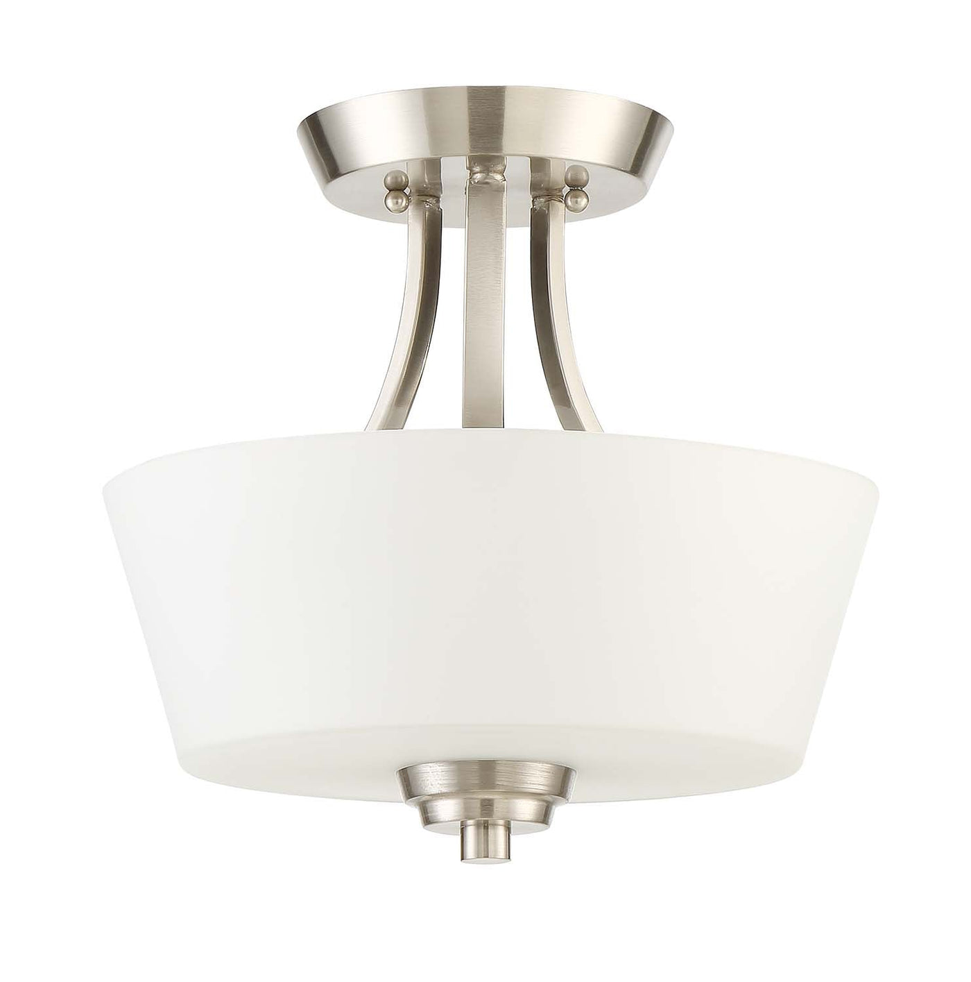 ##Antique Hardware## Grace 2 Light Convertible Semi Flush in Brushed Polished Nickel