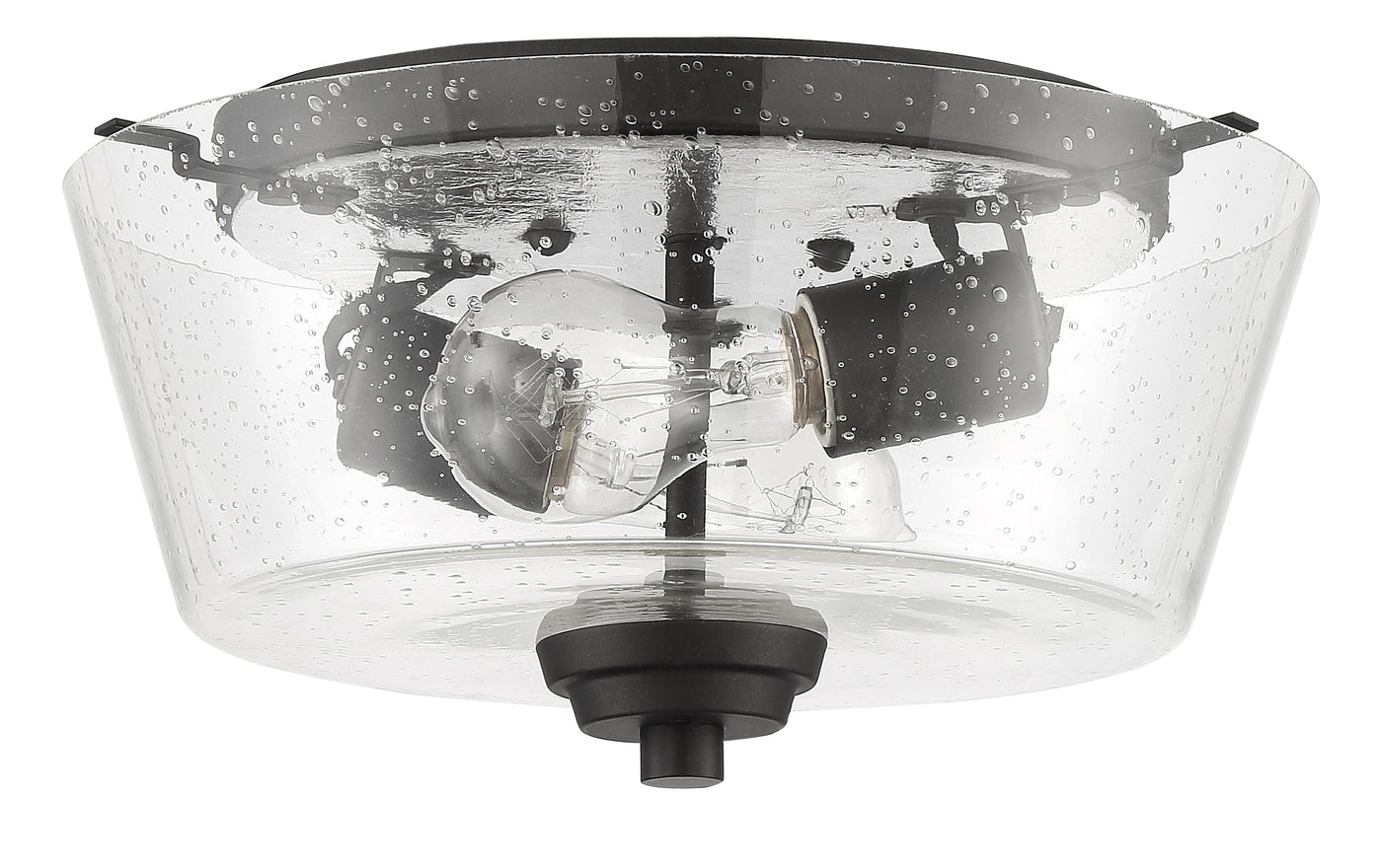 ##Antique Hardware## Grace 2 Light Flushmount in Espresso (Clear Seeded Glass)