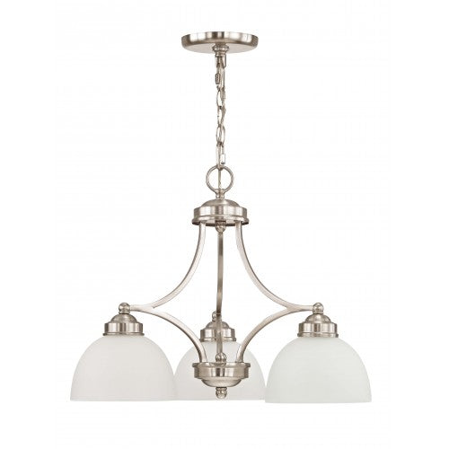 Antique Hardware 3 Light Brushed Nickel Chandelier Chandelier