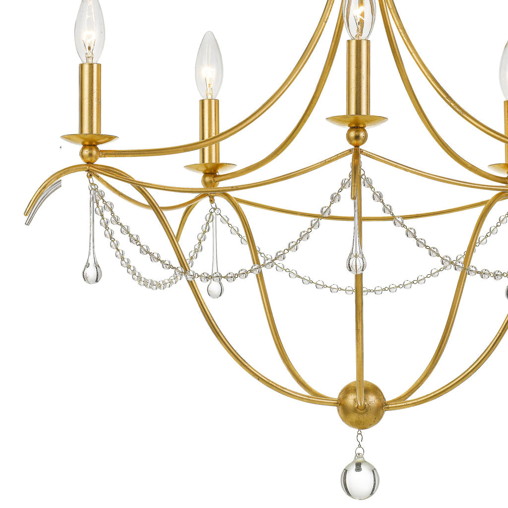 ##Antique Hardware## Metro 5 Light Antique Gold Chandelier