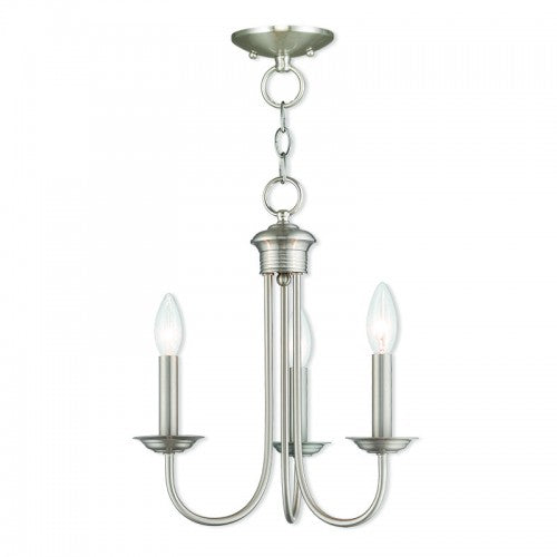 Antique Hardware 3 Light Brushed Nickel Chandelier Chandelier